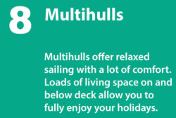 Grafik: © boot.de / Multihulls offer a lot of space for comfortable charter holidays