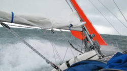 Photo: Storm jib in use