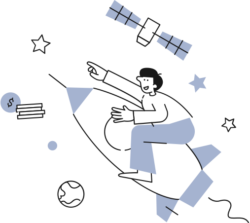 Graphic: Man on rocket