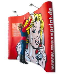 Beispiel für Werbung auf dem Messestand