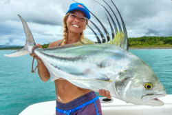 Woman with roosterfish | Copyright © Babs Kijewski