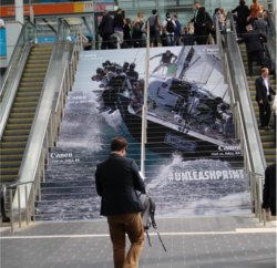 Beispiel für Werbung auf dem Messestand