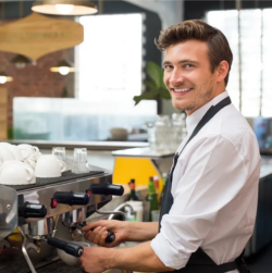 Addtional staff for your trade fair presence | Barista at trade fair 